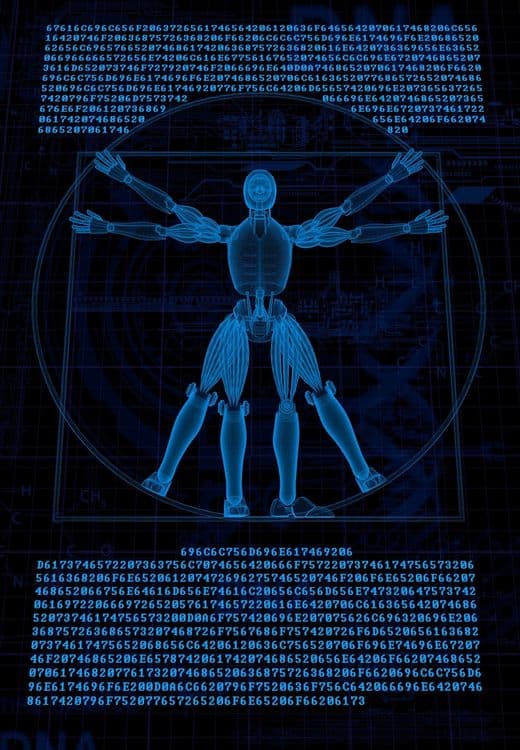 Computerbeeld met menselijk figuur