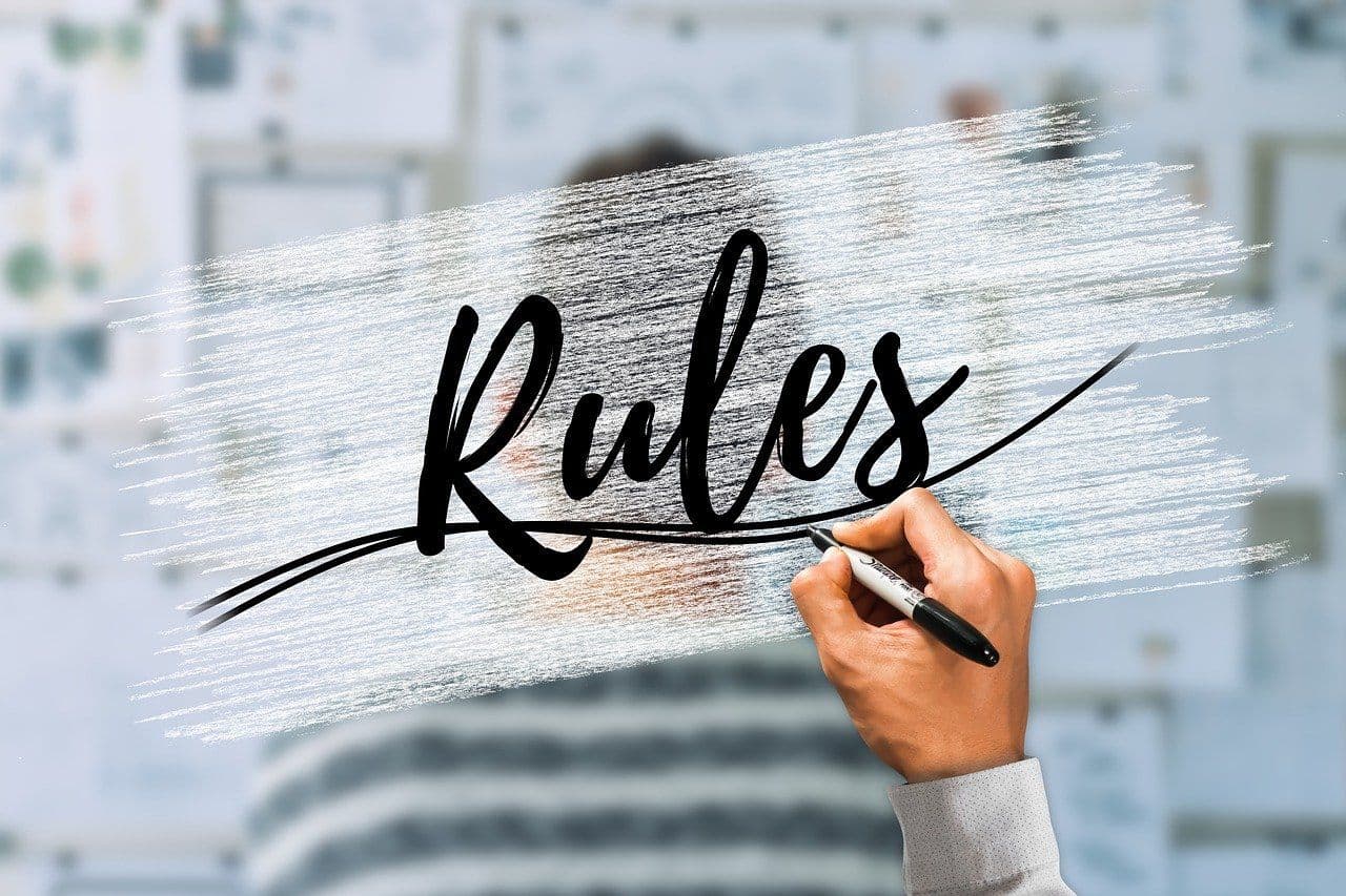 foto met tekst: Rules